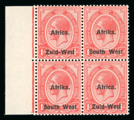 Stamp of South West Africa SWA 1923 Type I 1d. block 4 variety Africa above mnh