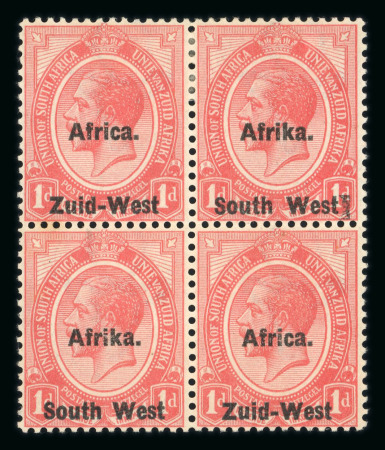 Stamp of South West Africa SWA 1923 Type I 1d.  marginal block variety Africa above mh