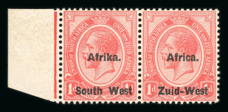 Stamp of South West Africa SWA 1923 Type I 1d. marginal pair variety Africa above mnh