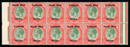 Stamp of South West Africa SWA 1923 Type III Bold Ovpt £1 block of 12