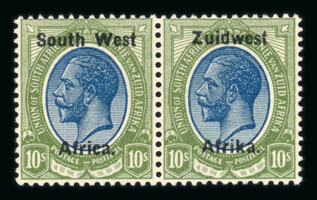 Stamp of South West Africa SWA 1923 Type IIIA thinner ovpt 10/-  pair mnh