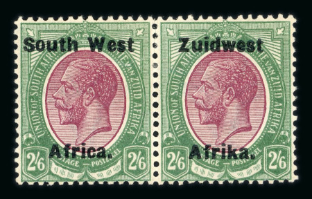 Stamp of South West Africa SWA 1924 Type IV and IVa 16mm South West 2/6d pairs mh