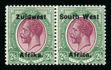 Stamp of South West Africa SWA 1924 Type IV 16mm South West 2/6d pairs mnh