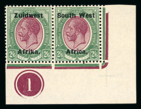 Stamp of South West Africa 1924 Type IV 16mm South West 2/6d purple and green