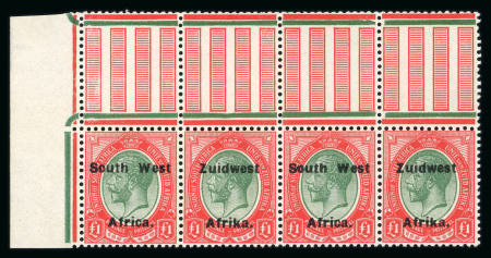 Stamp of South West Africa SWA 1924 Type VIa ovpt 16.5mm £1 horiz strip 4 mnh