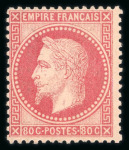 Stamp of France » Empire Lauré 1863-1870 1867, Napoléon lauré Y&T n°32, 80c rose neuf * avec