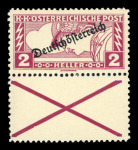 Stamp of Austria » Deutsch-Österreich Austria Österreich 1919 Eilmarken 2H und 5H m. Andreaskreuz in Mischzähnung 12 1/2 : 11 1/2