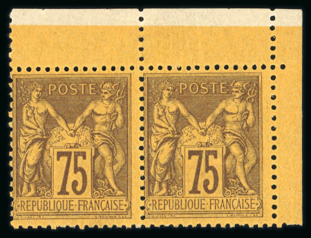 Stamp of France » Type Sage 1876-1900 1876, Sage Y&T n°99 75c violet sur orange neuf** en