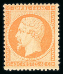 Stamp of France » Empire 1853-1862 1862, Napoléon dentelé Y&T n°23, 40c orange neuf avec