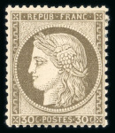 Stamp of France » Emission Cérès 1871-72 1871, Cérès dentelé Y&T n°56, 30c brun neuf *. Bel