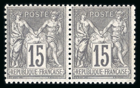 Stamp of France » Type Sage 1876-1900 1876, Sage Y&T n°77d, 15c gris foncé en paire neuve**.