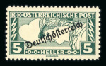Stamp of Austria » Deutsch-Österreich Austria Österreich 1919 Eilmarken 2H + 5H in Mischzähnung 12 1/2 : 11 1/2, **