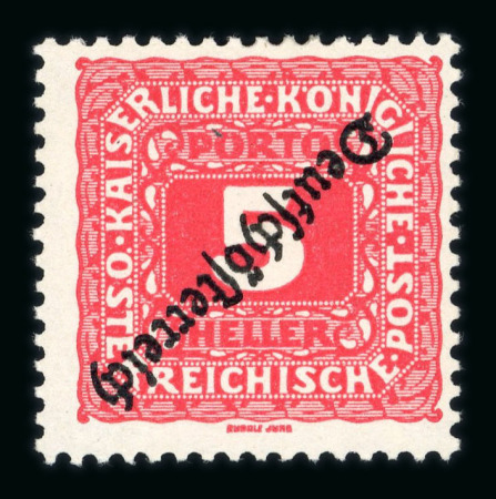 Stamp of Austria » Postage Dues Austria Österreich Portomarken Deutschösterreich 1918 5H kopfstehender Aufdruck