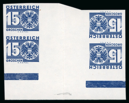 Stamp of Austria » Postage Dues Austria Österreich Portomarken 1. Republik 1935 tete-beche pair with gutter 15gr