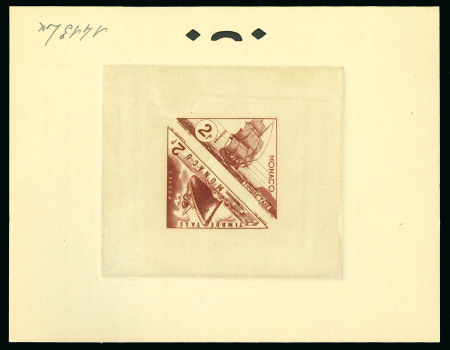 Stamp of Colonies françaises » Monaco 1953, Taxe Y&T n°40/41, ensemble de 4 épreuves de couleurs