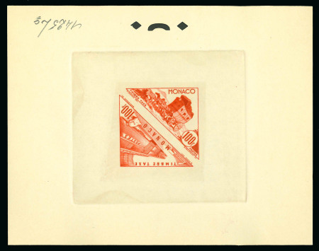 Stamp of Colonies françaises » Monaco 1953, Taxe Y&T n°54/55, ensemble de 4 épreuves de couleurs