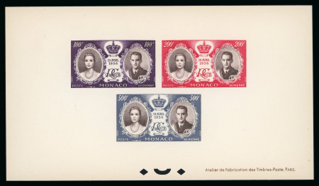 Stamp of Colonies françaises » Monaco 1956, Epreuve de luxe des 2 blocs non-émis Mariage