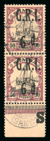 Stamp of Samoa Samoa 1914 G.R.I. surcharges accumulation