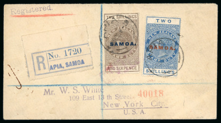 Stamp of Samoa Samoa 1920 registered postal fiscal cover
