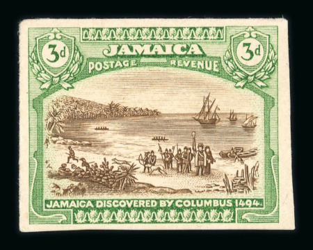 Stamp of Jamaica Jamaica 1921 3d Landing of Columbus imperf proof