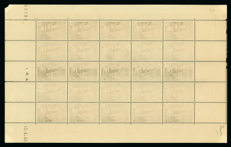 Stamp of Colonies françaises » Monaco 1939, Vue du Palais Y&T n°177, feuille de 25 timbres