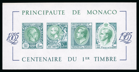 Stamp of Colonies françaises » Monaco 1985, ensemble de 2 blocs "Centenaire du 1er timbre"