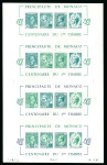 Stamp of Colonies françaises » Monaco 1985, essai en vert sous forme de grand feuillet composé