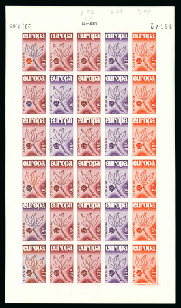 Stamp of Colonies françaises » Monaco 1965-1994, gros lot de 35 feuilles d'essais de couleurs