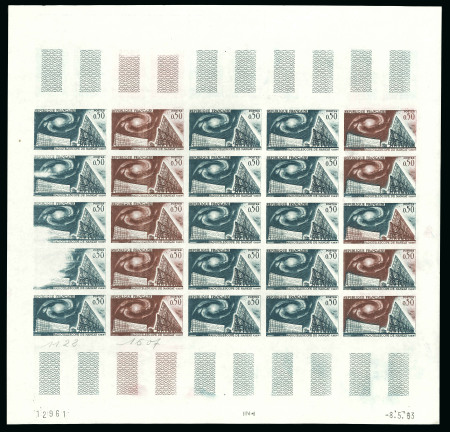 Stamp of France » Émissions à partir de 1900 1963, Radiotélescope de Nançay Y&T n°1362, feuille