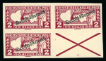 Stamp of Austria » Deutsch-Österreich Austria Österreich 1919 2H UNGEZÄHNT in Viererblock, dabei 1 x Andreaskreuz