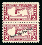 Stamp of Austria » Deutsch-Österreich Austria Österreich 1919 2H Eilmarke in senkr. Paar dabei 1x mit kopfstehenden und 1x ohne Aufdruck