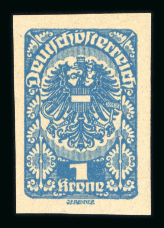 Stamp of Austria » Deutsch-Österreich Austria Österreich 1919-20 Freimarken kpl. Satz aller bekannten ungezähnten Werte, postfr