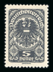 Stamp of Austria » Deutsch-Österreich Austria Österreich 1919-20 Freimarken 5H seltene Nuance schwarzgrau, postfr.