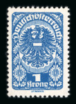 Stamp of Austria » Deutsch-Österreich Austria Österreich 1919-20 Freimarke 1K in seltenem tiefblau **