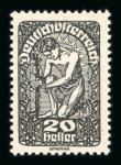 Stamp of Austria » Deutsch-Österreich Austrias Österreich 1919-20 Freimarken 20H Farbprobe schwarzgrau, **