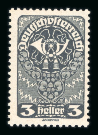 Stamp of Austria » Deutsch-Österreich Austria Österreich 1919-20 Freimarken 3H seltene Nuance schwarzgrau, postfr.