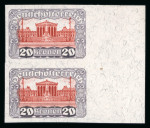 Stamp of Austria » Deutsch-Österreich Austria Österreich, 1919-21, Parlament 2K -->50K kpl. UNGEZÄHNTE Paare, **