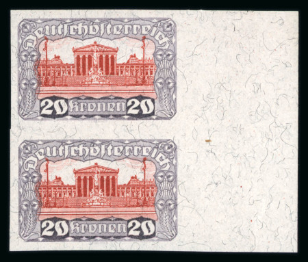 Stamp of Austria » Deutsch-Österreich Austria Österreich, 1919-21, Parlament 2K -->50K kpl. UNGEZÄHNTE Paare, **