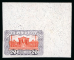 Stamp of Austria » Deutsch-Österreich Austria Österreich 1919-21 Parlament Regenbogenserie 20K ungez. viol./zinnoberrot
