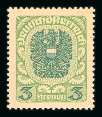 Stamp of Austria » Deutsch-Österreich Austria Österreich 1920-21 Wappenserie 3K blaugrün (2) und schwarzgrün