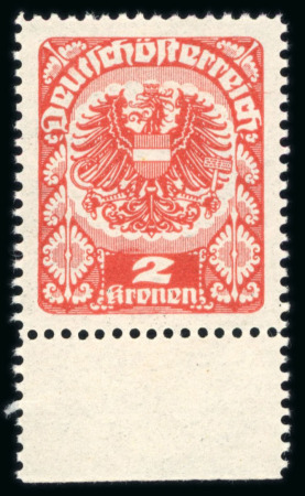Stamp of Austria » Deutsch-Österreich Austria Österreich 1920-21 Wappenserie 2K Farbprobe in rot, **