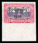 Stamp of Austria » Deutsch-Österreich Austria Österreich 1921 Hochwasser kompletter Satz UNGEZÄHNT vom Unterrand *