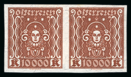 Stamp of Austria » 1st. Republic Austria Österreich 1922-24 Frauenkopf kpl. Satz in ungez.Paaren