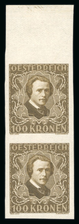Stamp of Austria » 1st. Republic Austria Österreich 1922 Komponisten in UNGEZÄHNTEN Randpaaren **