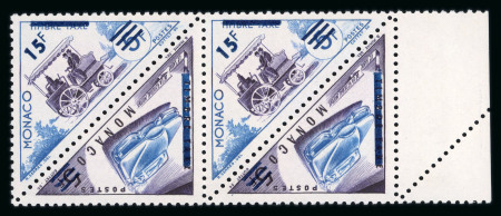Stamp of Colonies françaises » Monaco 1956, taxe surchargé Y&T n°461/462, variété n°462 "sans