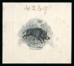 Stamp of North Borneo 1909-23 group of 10 vignette die proofs in black on wove paper