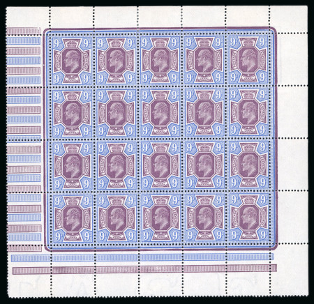 Stamp of Great Britain » King Edward VII » 1911-13 Somerset House Issues 1911 Somerset House 9d slate purple & cobalt blue (fluorescent