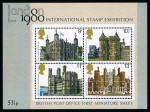 Stamp of Great Britain » Queen Elizabeth II 1978 Historic Buildings miniature sheet with red omitted error (Union flag on the Tower of London), mint n.h.