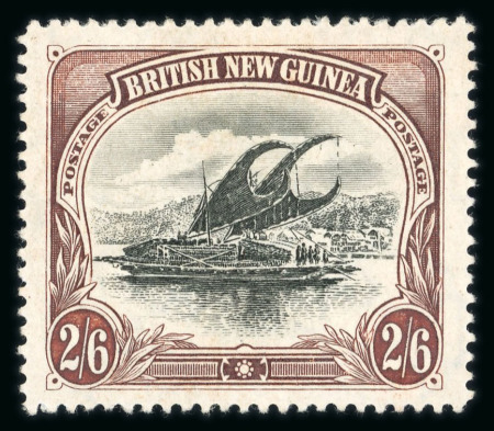 Stamp of Papua 1901-05 Lakatoi 2s6d black and brown on thick paper with vertical watermark, line perf., mint