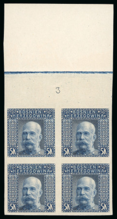 Stamp of Bosnia and Herzegovina » Austrian Post Offices Bosnien-Herzegowina 1906, Landschaftsbilder blocks m. Plattennummern